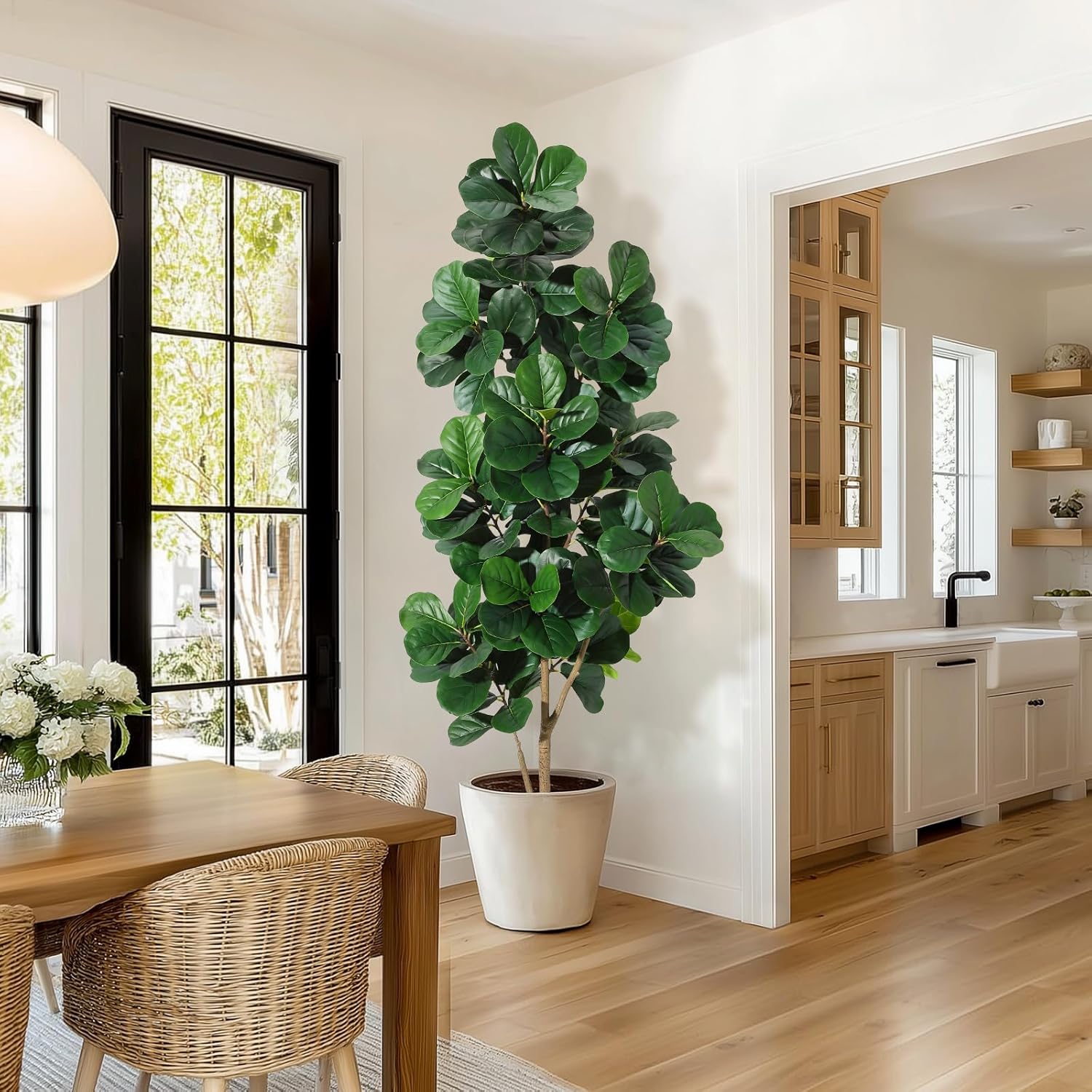 Fiddle Leaf Fig - Árvore de figo artificial com folhas